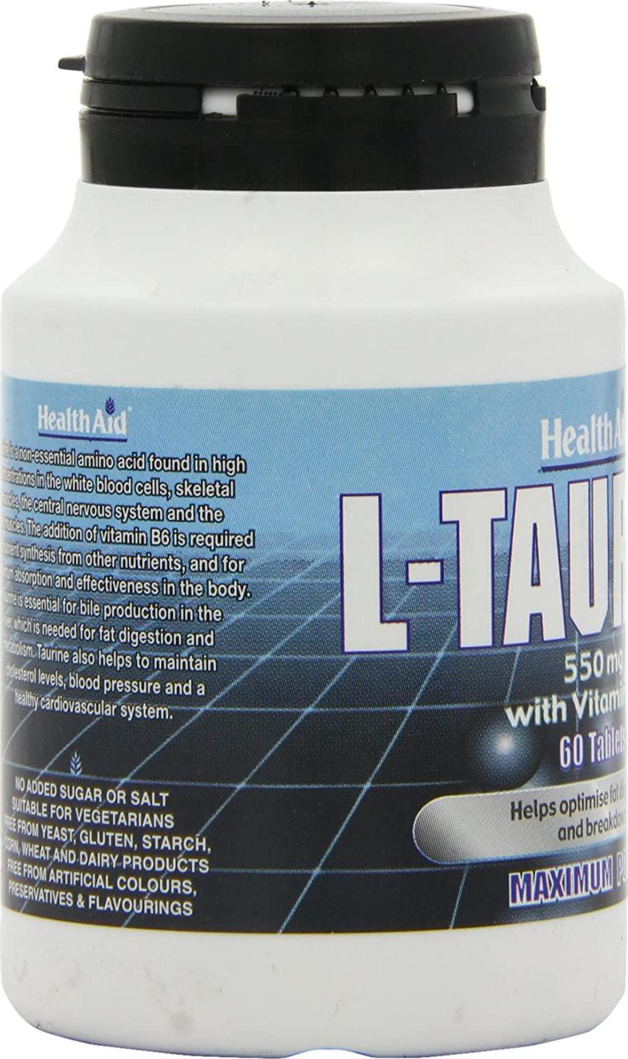 HealthAid L-Taurine 550mg - 60 Tablets