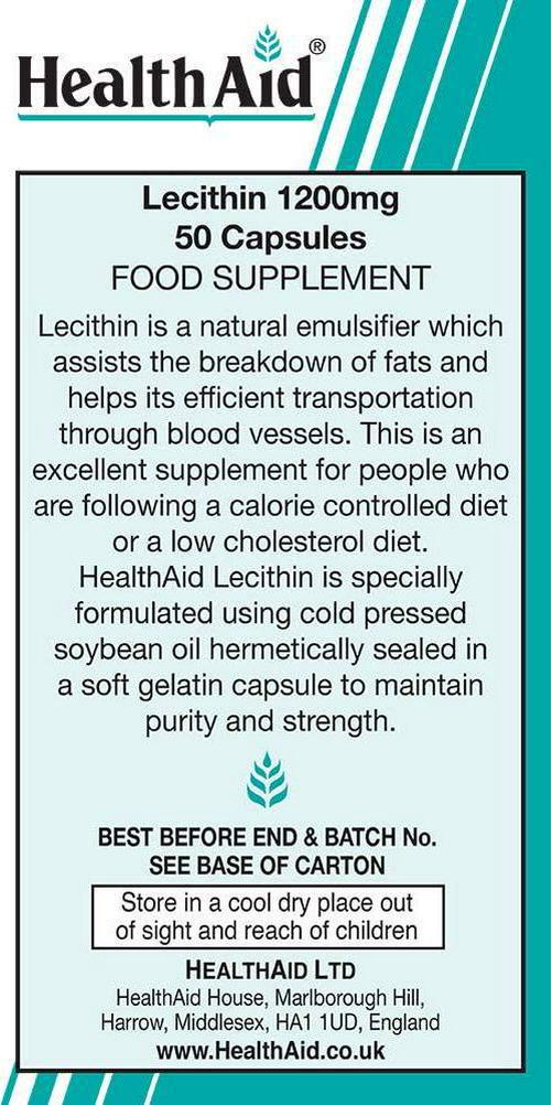 HealthAid Lecithin 1200mg - 50 Capsules