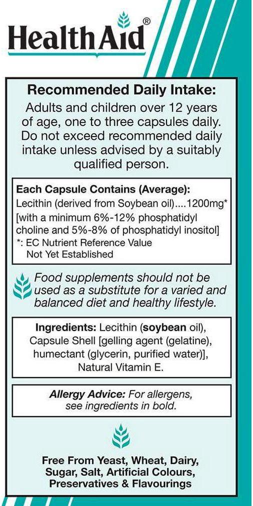 HealthAid Lecithin 1200mg - 50 Capsules