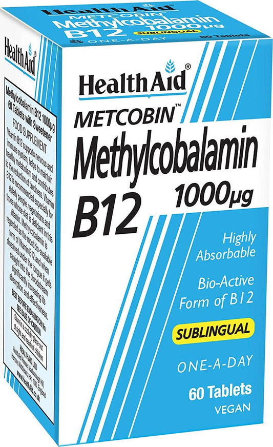 HealthAid Methylcobalamin Metcobin, 1000 mcg