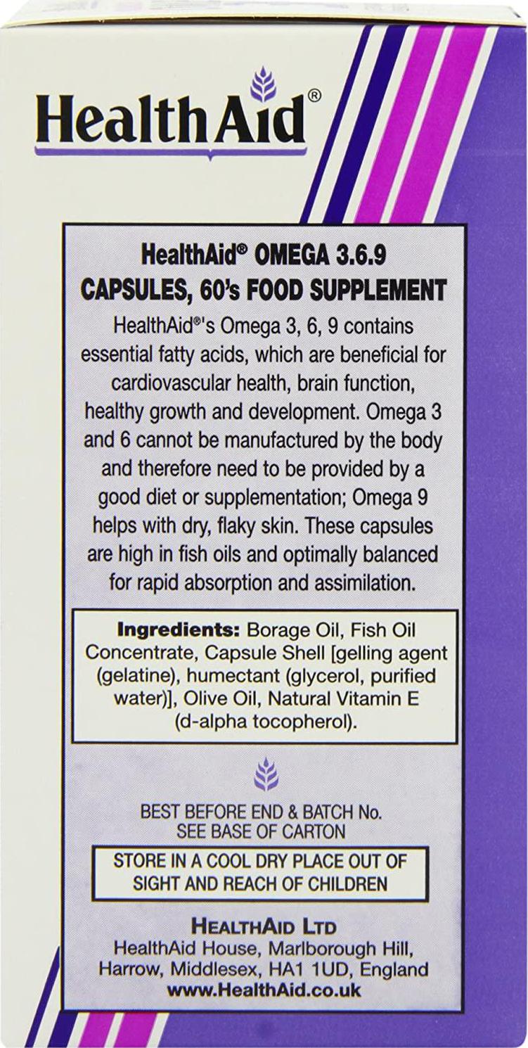 HealthAid Omega 3-6 - 9-60 Capsules