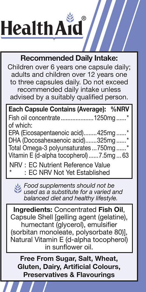 HealthAid Omega 3 750mg - 30 Capsules