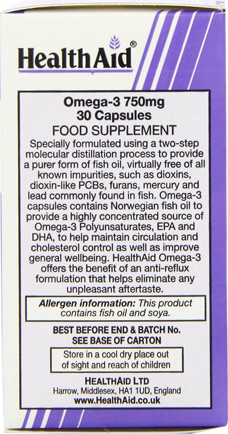 HealthAid Omega 3 750mg - 30 Capsules