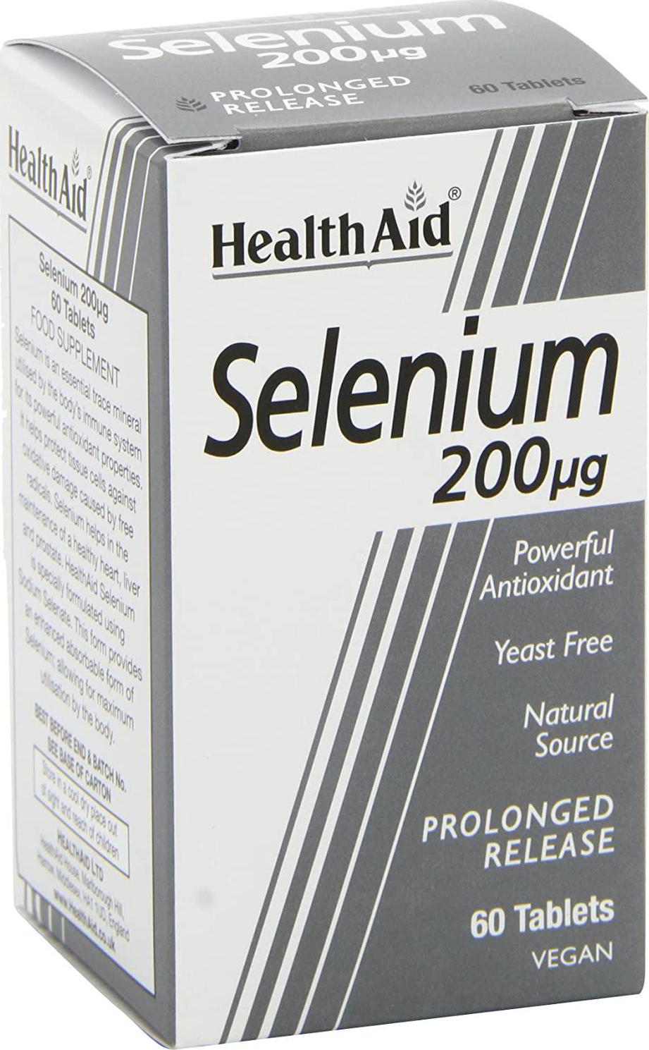 HealthAid Selenium 200ug - Prolong Release - 60 Vegan Tablets
