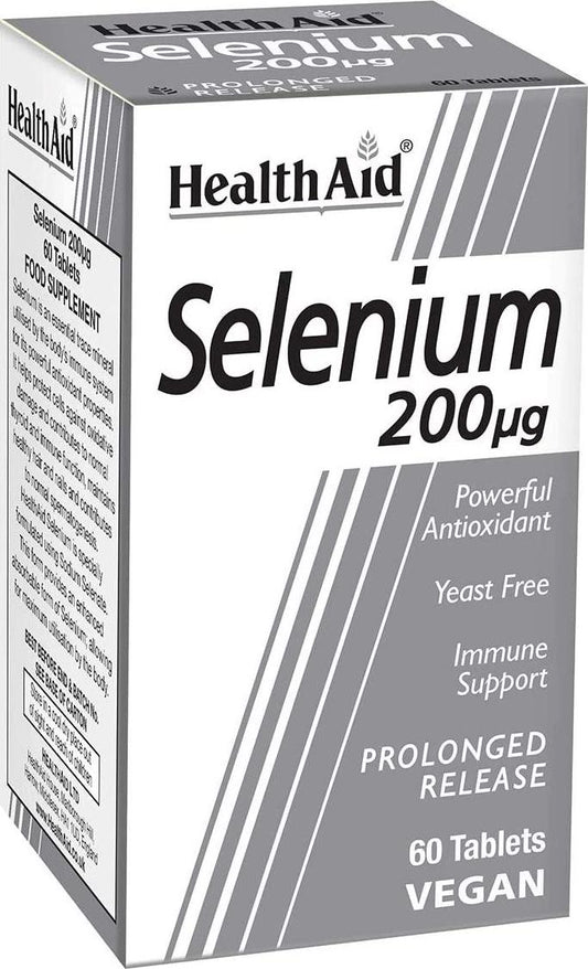 HealthAid Selenium 200ug - Prolong Release - 60 Vegan Tablets