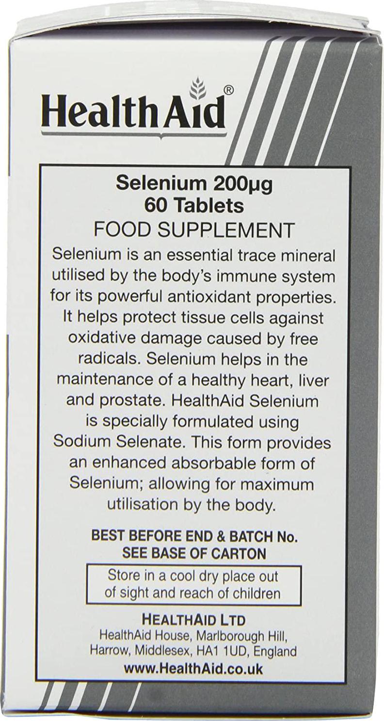 HealthAid Selenium 200ug - Prolong Release - 60 Vegan Tablets