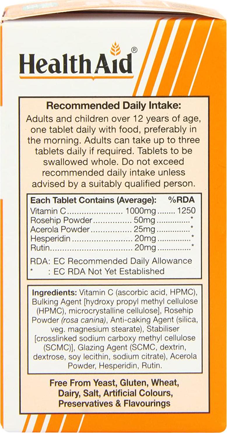 HealthAid Vitamin C 1000mg - Prolong Release - 30 Vegan Tablets