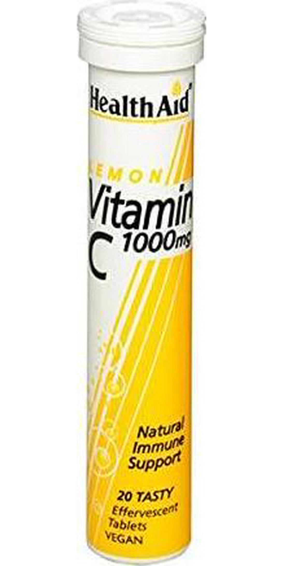 HealthAid Vitamin C 1000mg - Effervescent (Lemon Flavour) - 20 Tablets