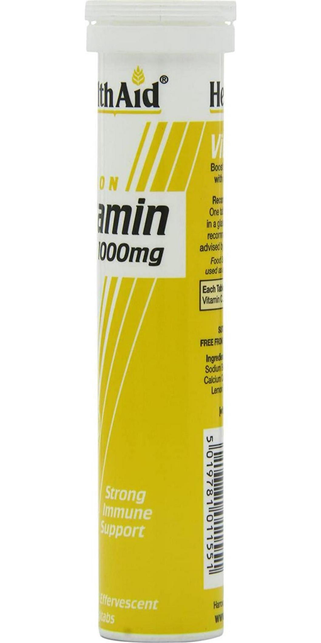 HealthAid Vitamin C 1000mg - Effervescent (Lemon Flavour) - 20 Tablets
