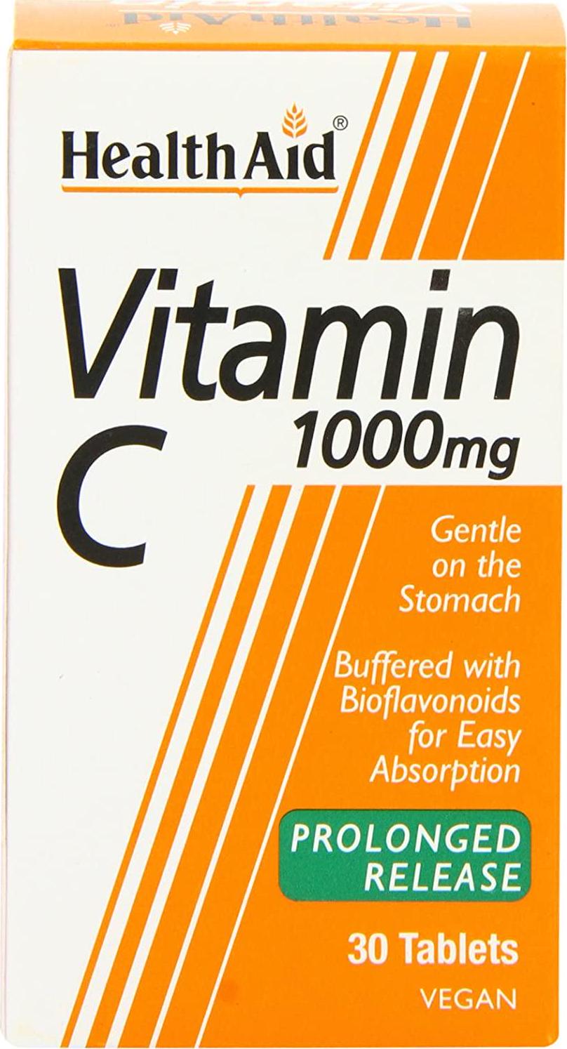 HealthAid Vitamin C 1000mg - Prolong Release - 30 Vegan Tablets