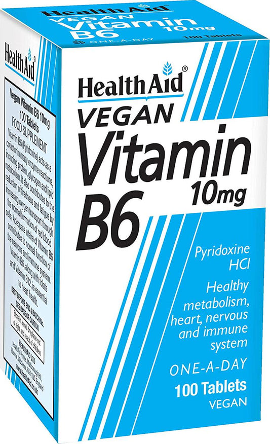 Health Aid Vitamin B6 (Pyridoxine HCl) 10mg 100 Tablets