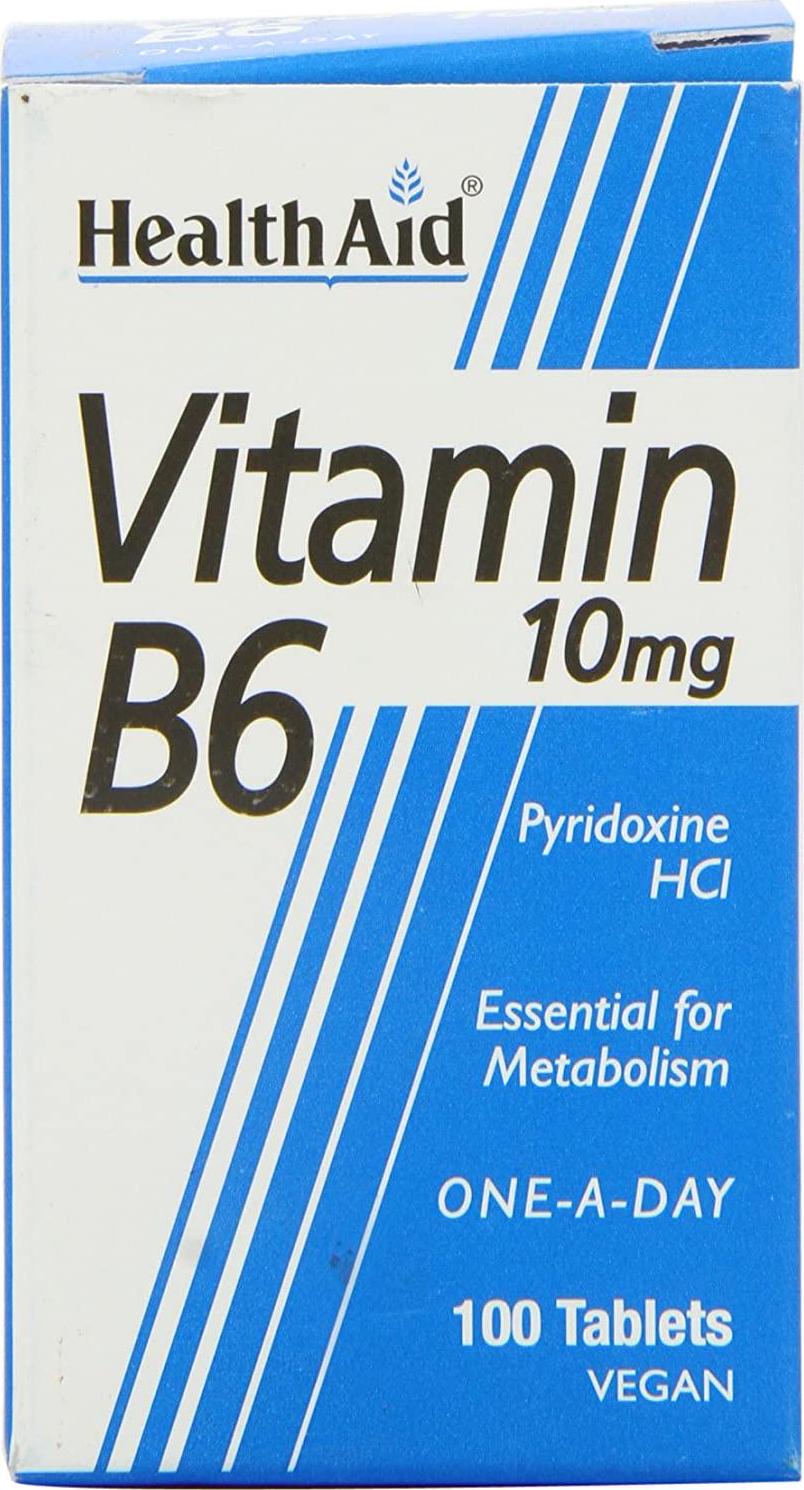 Health Aid Vitamin B6 (Pyridoxine HCl) 10mg 100 Tablets