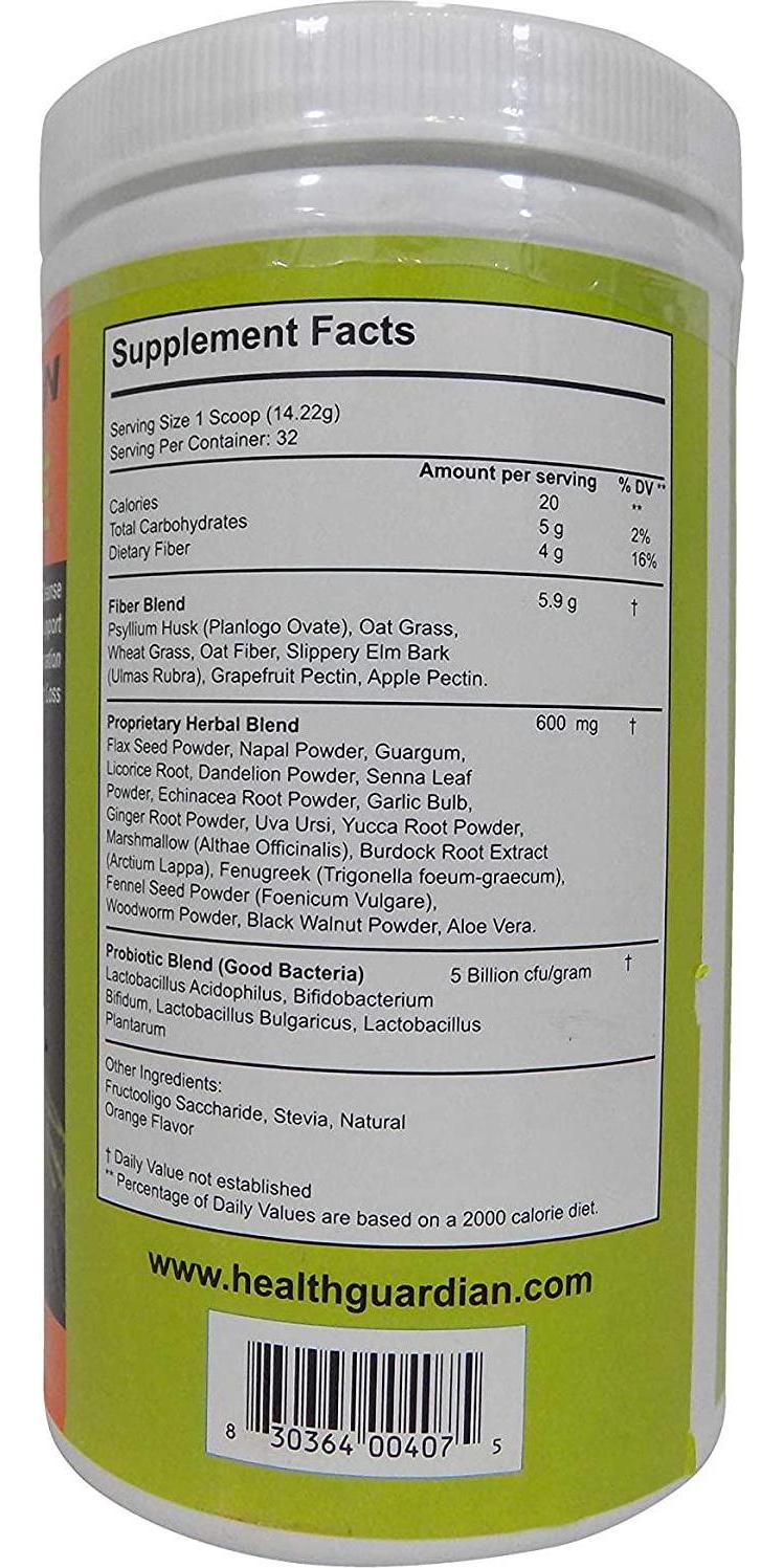 Health Guardian Colon Cleanse 30 Day Serving Orange Powder