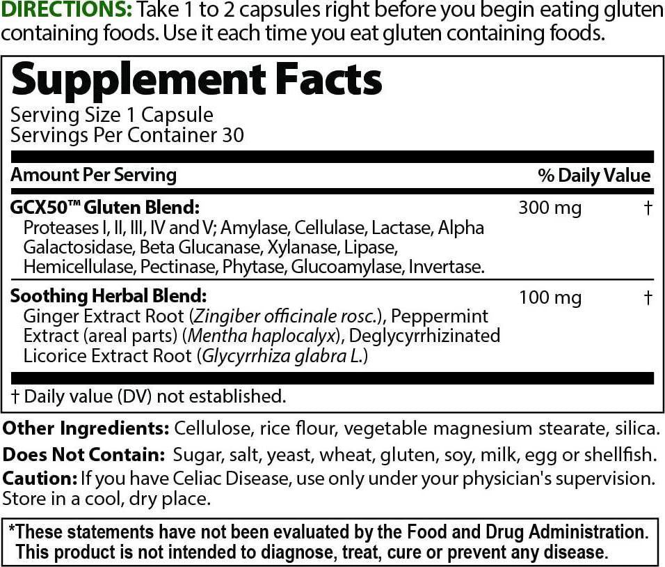 Healthy Digestives Gluten Cutter enzyme formula - Helps Improve your bodies Gluten digestion and assist in breaking down Wheat, Dairy and Other Grains - 30 Servings, Capsules