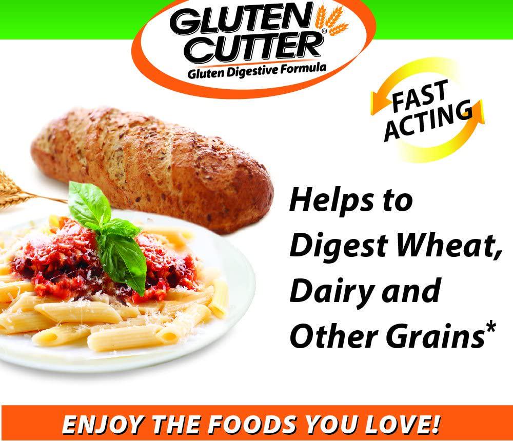 Healthy Digestives Gluten Cutter enzyme formula - Helps Improve your bodies Gluten digestion and assist in breaking down Wheat, Dairy and Other Grains - 30 Servings, Capsules