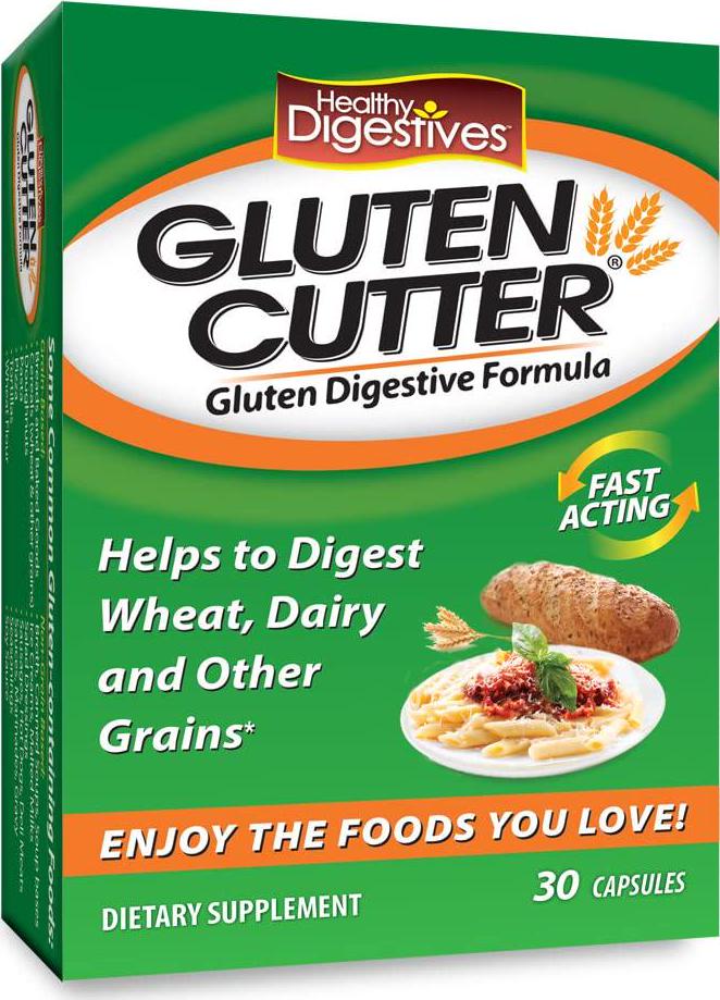 Healthy Digestives Gluten Cutter enzyme formula - Helps Improve your bodies Gluten digestion and assist in breaking down Wheat, Dairy and Other Grains - 30 Servings, Capsules