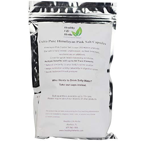 Healthy Life Herbs Pink Himalayan Salt Capsules 540 Caps (850 Milligram) Blood / Heart Support Energy - Extra Pure - 84 Minerals