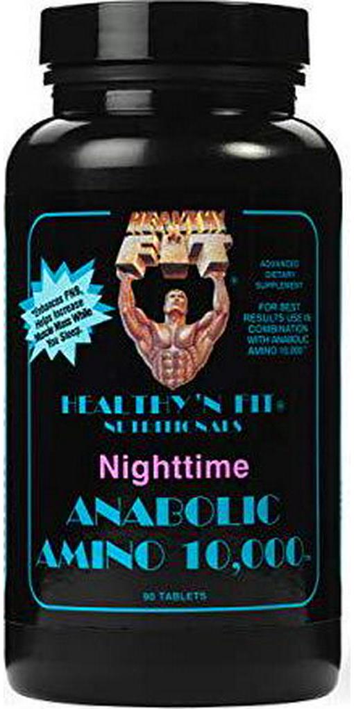 Healthy N Fit - Nighttime ANABOLIC Amino 10,000 180 Tablets: Complete Profile with Extended Release Formula.