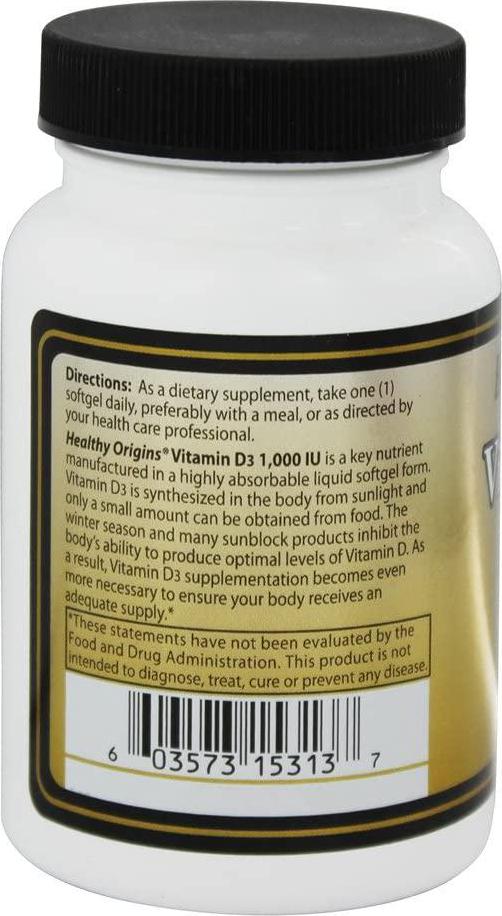 Healthy Origins Vitamin D3-1000 Iu - 90 Softgels