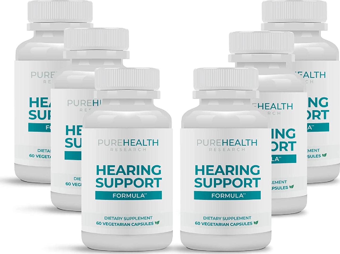 Hearing Support by PureHealth Research Ð Supports Healthy Middle and Inner Ear Structures, Including Cilia, Nerves, Hormone Levels and Blood Supply, 6 Bottles