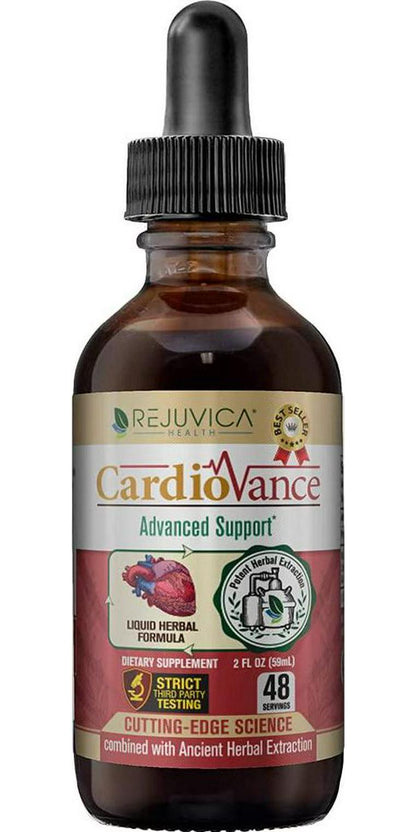 Heart Health Support Supplement - CardioVance - Blood Pressure Support | Fast-Acting Liquid Formula | Hawthorne, Olive Leaf, Ashwagandha and More