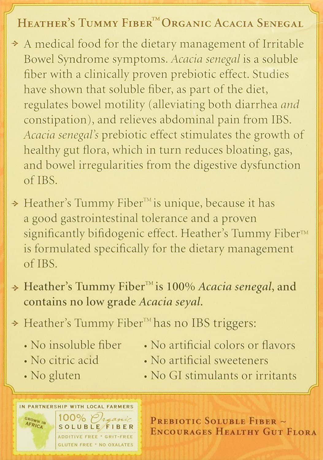 Heather's Tummy Fiber Organic Acacia Senegal Powder Travel Packets (3 Boxes) for IBS