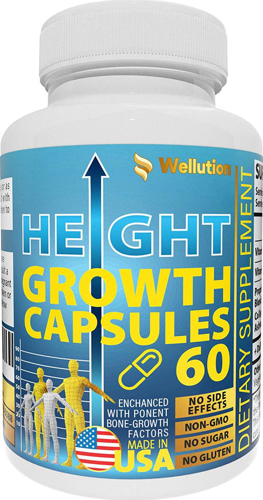 Height Growth Maximizer - Natural Height Pills to Grow Taller - Made in USA - Growth Pills with Calcium for Bone Strength - Get Taller Supplement That Increases Bone Growth - Free of Growth Hormone