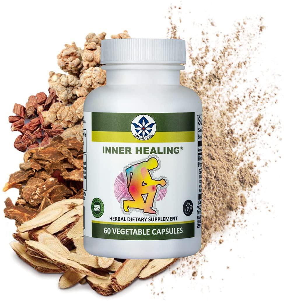 Herb Guru Inner Healing Herbal Supplement | Aids Blood Circulation and Helps Relieve Exercise Pain | Can Maintain Healthy Blood Pressure Levels and Muscles Soreness | All Natural | 60 Capsules