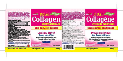 Herba BioCell Collagen - with Hyaluronic Acid and Chondroitin, Natural Hydrolyzed Type II Collagen, Clinically Proven, Effective and Fast, Reduces Wrinkles and Fine Lines and Supports Joint Function