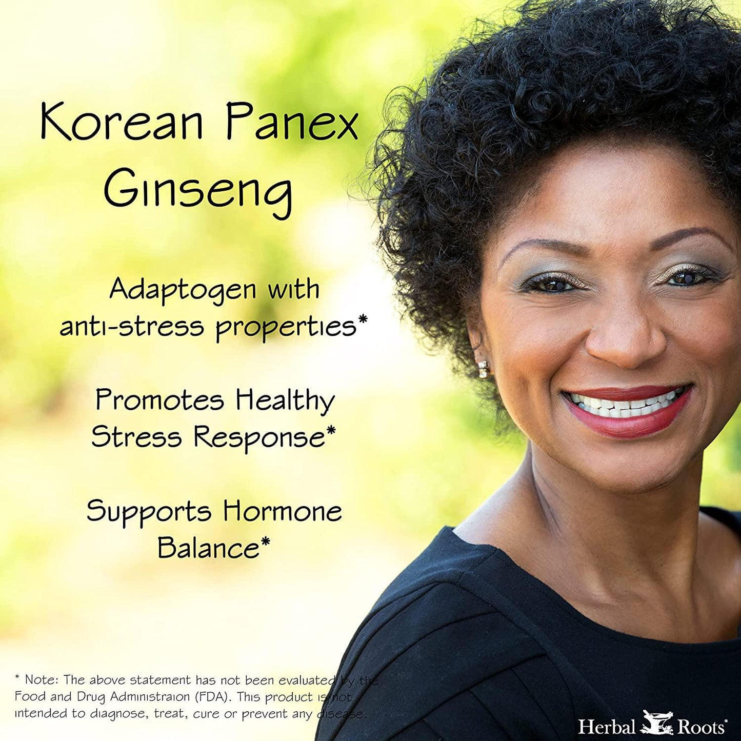 Herbal Roots - Panax Ginseng - Extra Strength 1000mg Supplement - Organic Korean Ginseng Root Powder - 60 Vegan Capsules - High Ginsenosides for Energy, Focus and Performance for Men and Women