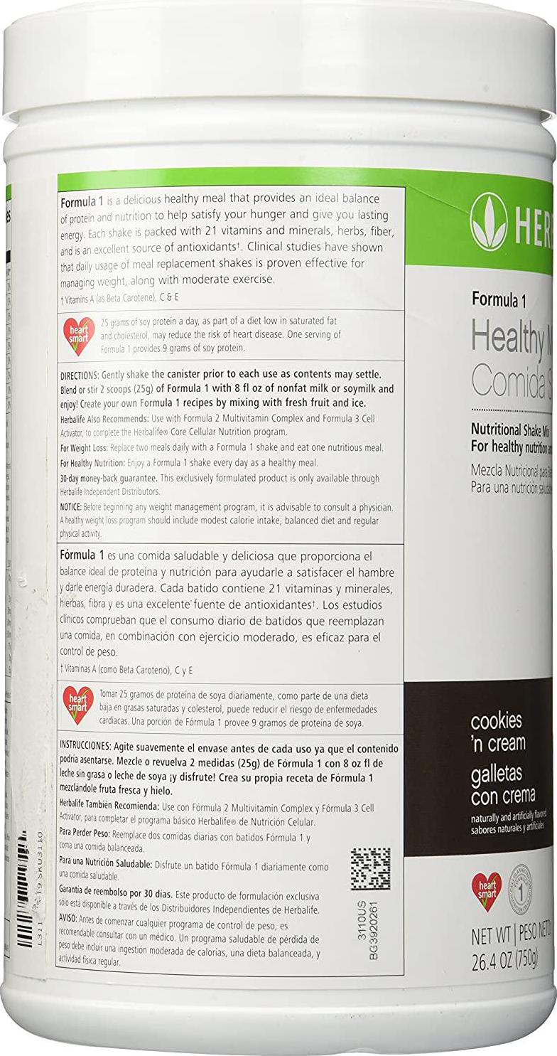 Herbalife Formula 1 Nutritional Shake Mix, Cookies and Cream, 750g
