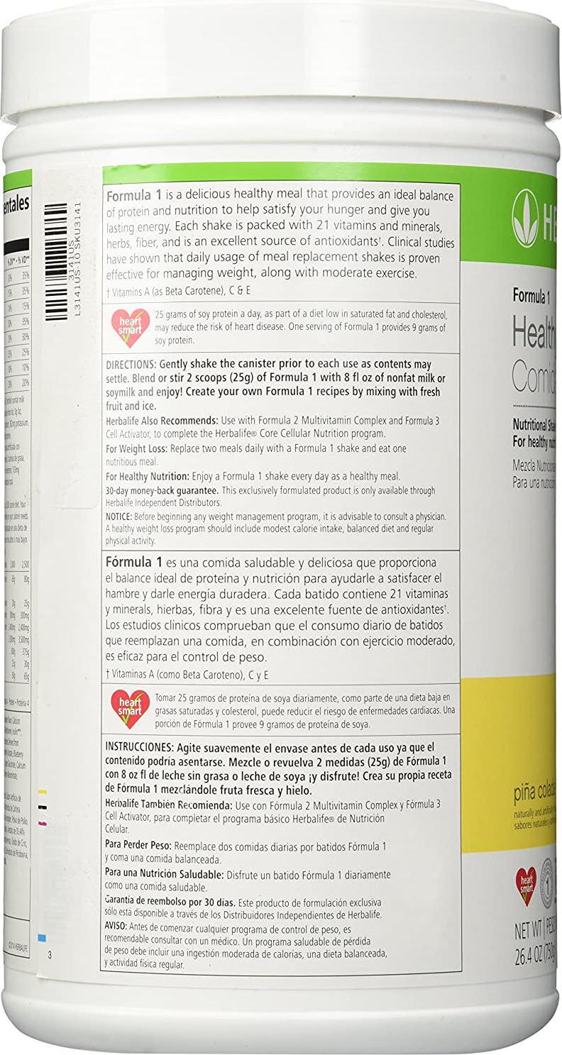 Herbalife Formula 1 shake - Piña Colada Canister 26.4 oz (750g)