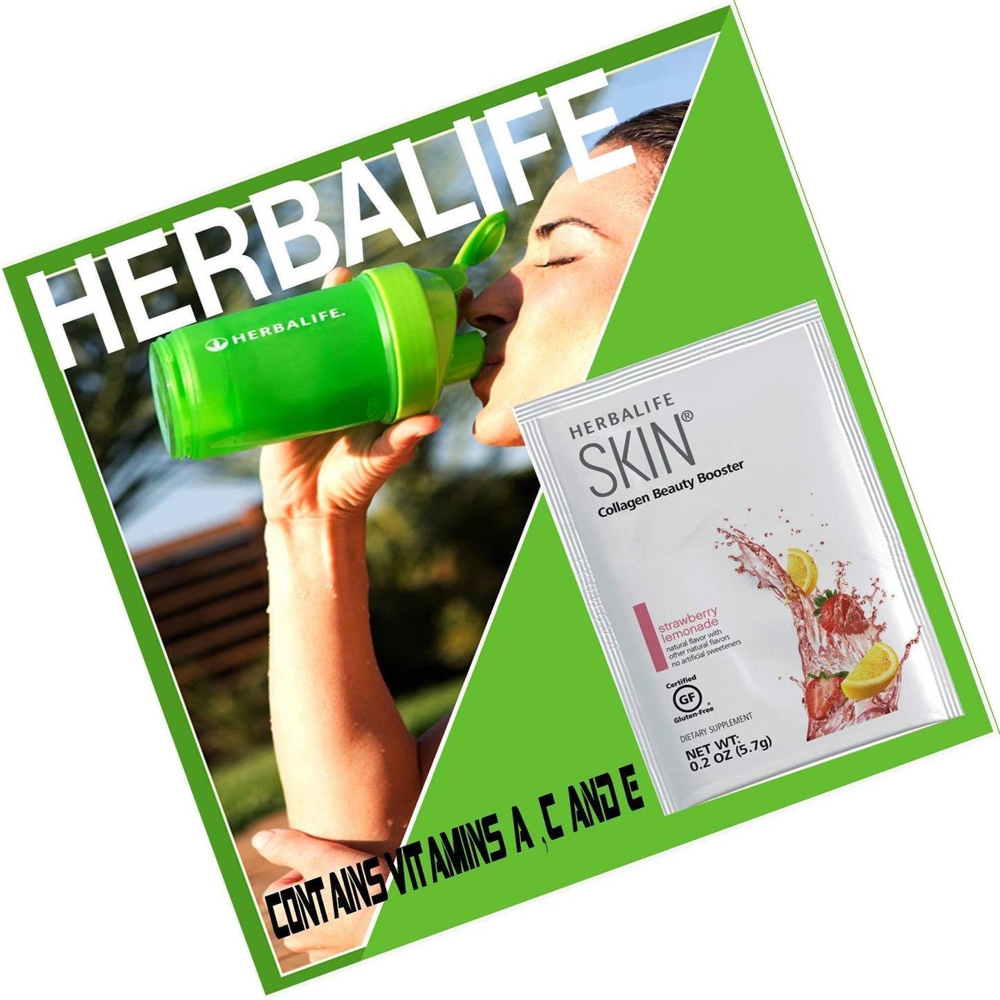 Herbalife Skin Strawberry Lemonade 30 Packets (5.7G) Skin Collagen Beauty Booster: No Artificial Flavor, No Artificial Sweeteners, Gluten-Free