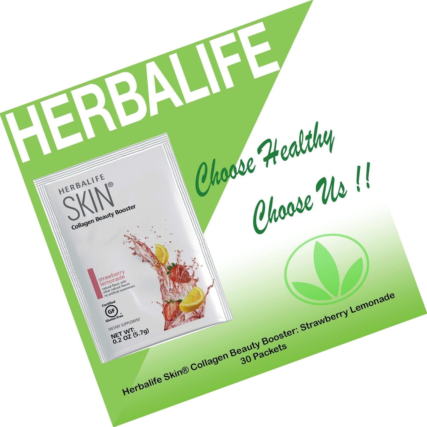 Herbalife Skin Strawberry Lemonade 30 Packets (5.7G) Skin Collagen Beauty Booster: No Artificial Flavor, No Artificial Sweeteners, Gluten-Free