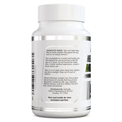 Herbolab Men's One Daily Multivitamin, Max Strength Vitamins A, C, D, E, K, B1, B2, B6, B12, Niacin, Calcium, Magnesium, Zinc, Selenium, Copper, Manganese, Chromium with Lycopene, 60 count 2 Mo Supply