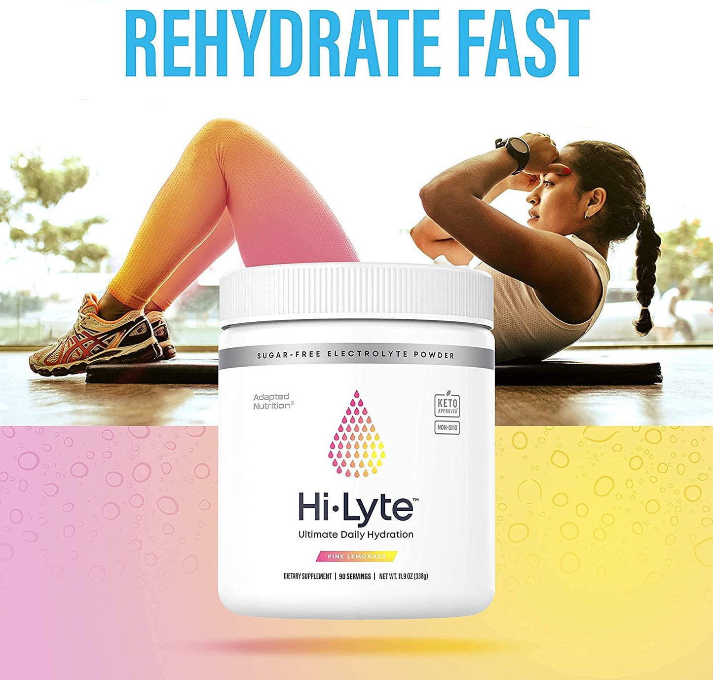 Hi-Lyte Electrolyte Powder, Pink Lemonade, 90 Serving, Daily Hydration Supplement Drink Mix | Sugar-Free, 0 Calories, 0 Carbs | No Maltodextrin. Gluten-Free | Supports Keto | Light Refreshing Flavor