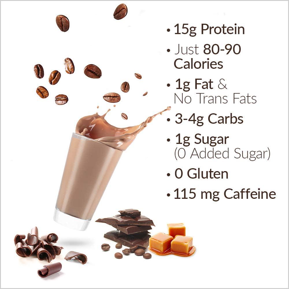 High Protein Coffee, Maine Roast Iced Coffee, 15g of Protein, 2g Carbs, Zero Sugar, 2 Shots of Espresso, Keto Friendly, All Natural (15 Servings, Iced Coffee)