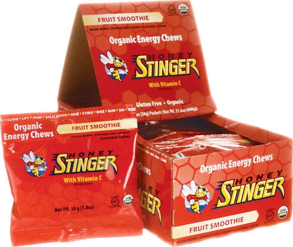 Honey Stinger, Chew Energy Fruit Smoothie Box 12 Pack Organic, 21.6 Ounce