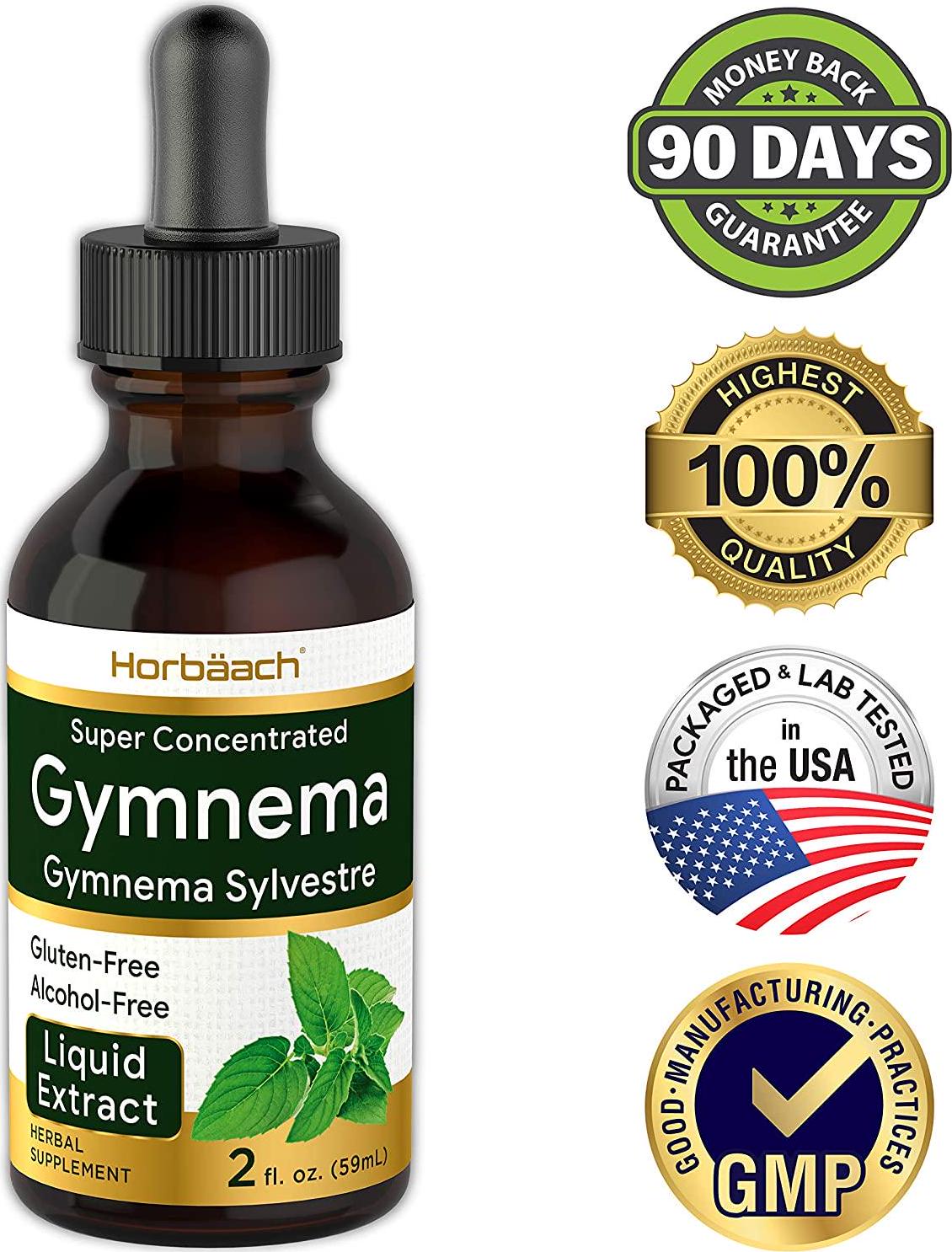 Horbaach Gymnema Sylvestre Liquid | 2 Oz | Alcohol Free | Super Concentrated | Vegetarian, Non-GMO, Gluten Free | Gymnema Leaf Extract