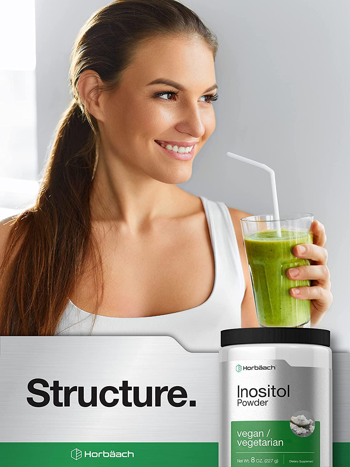 Horbaach Inositol Powder 8 oz | Vegan, Vegetarian Non-GMO, Gluten Free | 100% Pure Inositol Supplement