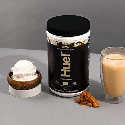 Huel Complete Protein - Nutritionally Complete - Delicious Vegan Protein Powder - Keto Friendly, Gluten Free, Dairy Free and Soy Free - Sustainably Sourced - 1.66 Pounds - 26 Servings - Vanilla Caramel