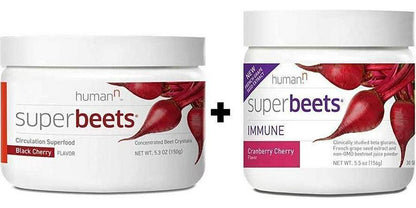 HumanN Immune Health and Blood Pressure Support Bundle | SuperBeets Circulation Superfood Concentrated Beet Powder and SuperBeets Immune, SuperBeets Black Cherry + SuperBeets Immune Bundle Set