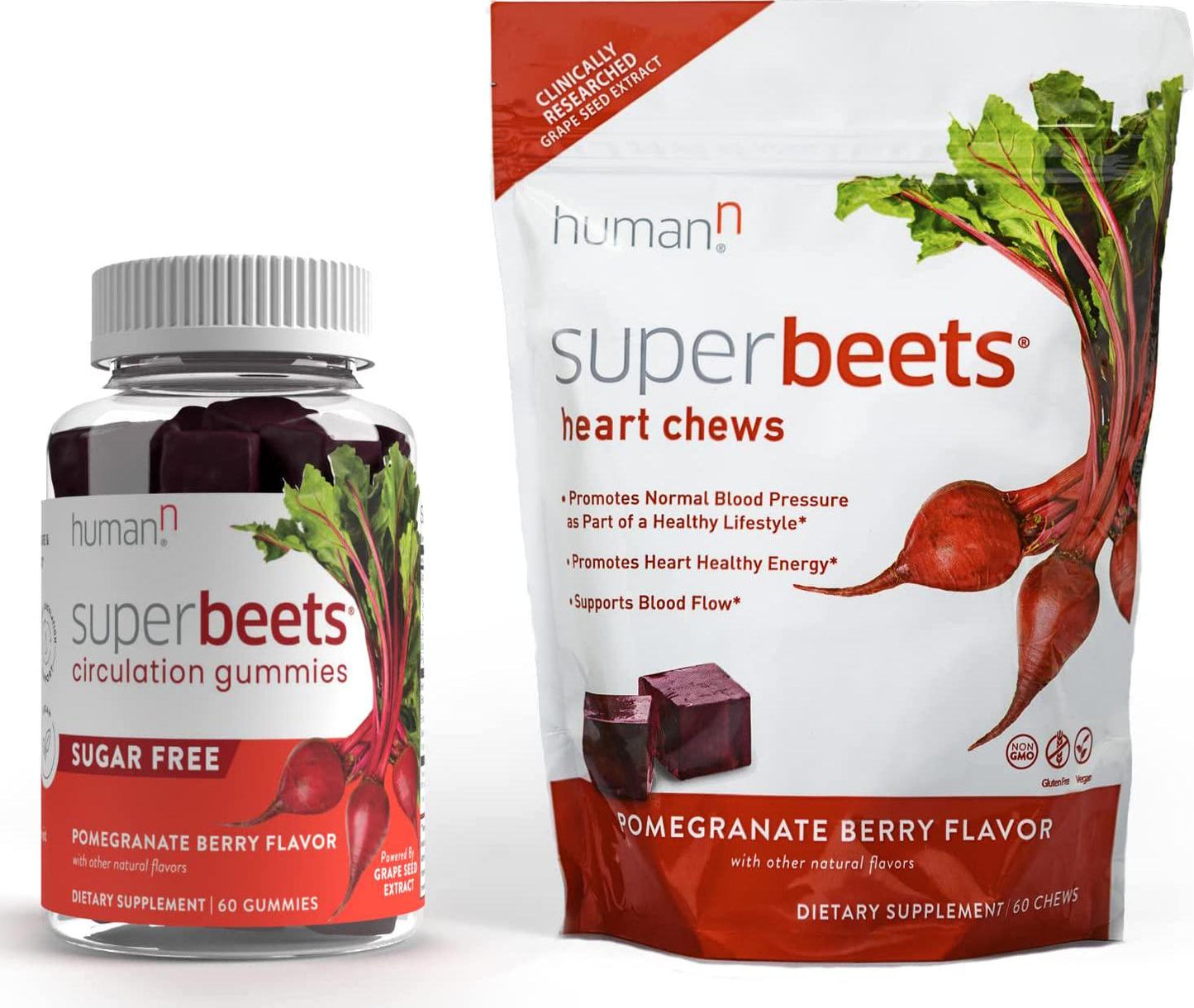 HumanN SuperBeets Circulation Gummies and SuperBeets Heart Chews
