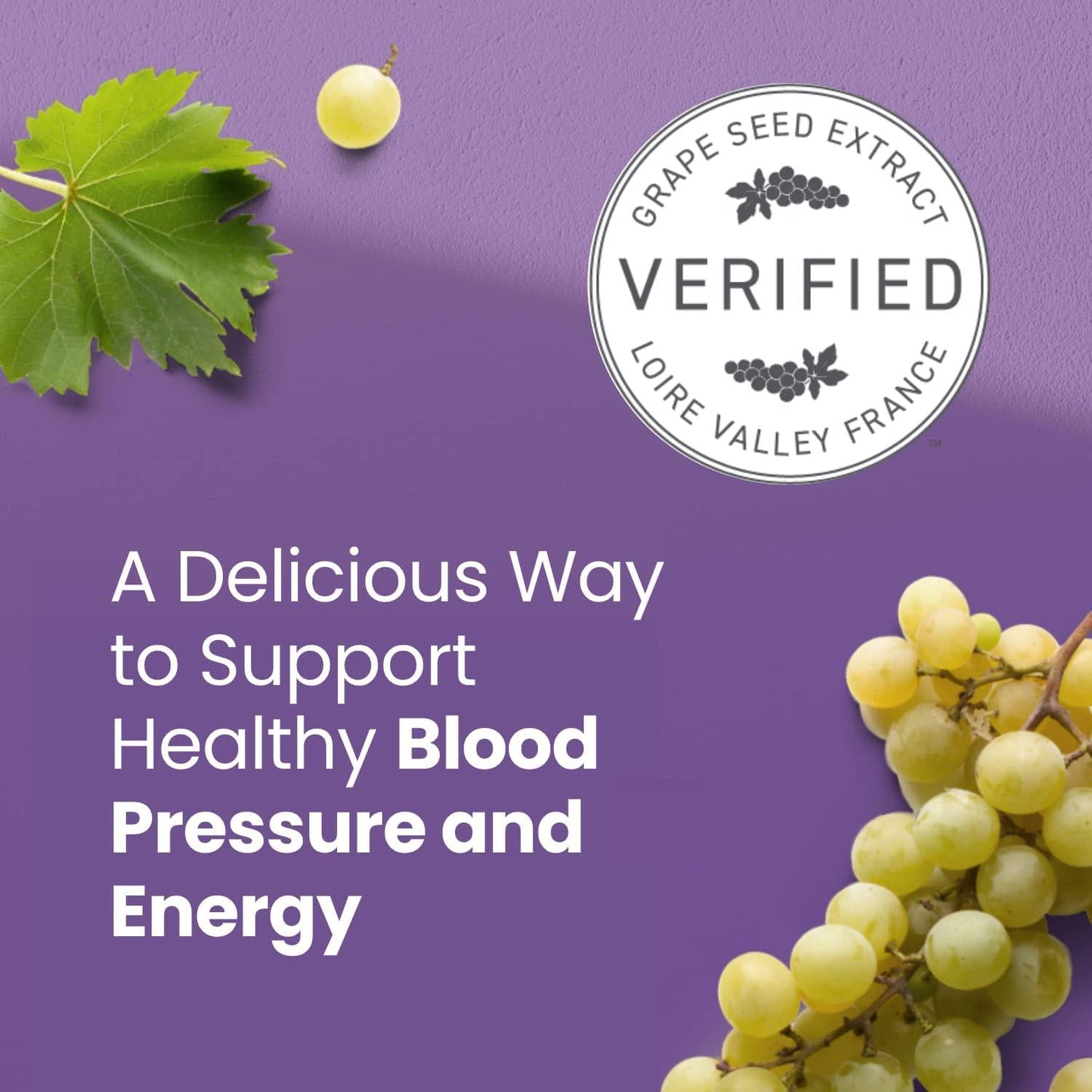 HumanN SuperGrapes Chews | Grape Seed Extract and Vitamin B12 chew on-The-go Breakthrough in Dual-Acting Blood Pressure and Energy Support, Grape Flavor, 60-Count, from The Makers of SuperBeets