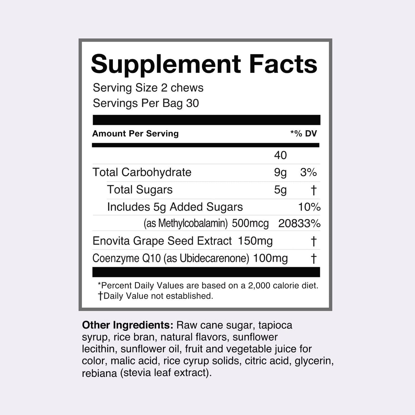 HumanN SuperGrapes Chews | Grape Seed Extract and Vitamin B12 chew on-The-go Breakthrough in Dual-Acting Blood Pressure and Energy Support, Grape Flavor, 60-Count, from The Makers of SuperBeets