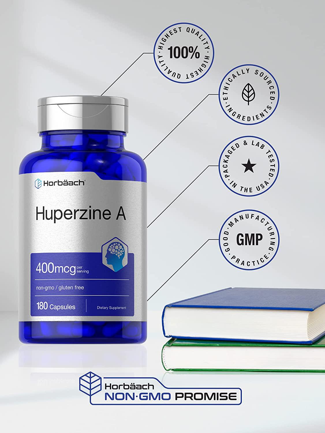 Huperzine A 400mcg | 180 Capsules | Non-GMO, Gluten Free Supplement | by Horbaach