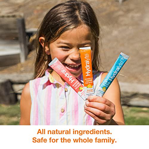 Hydralyte Electrolyte Powder Packets | Orange Hydration Packets | Easy Dissolve Electrolyte Powder for Rehydration Solutions | Low Sugar Hydration Powder Packets | All Natural (8 oz Serving, 20 Count)
