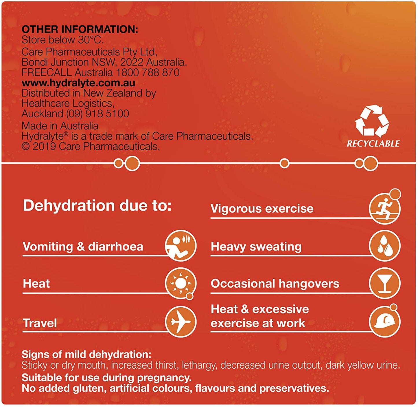 Hydralyte Electrolyte Powder Orange, 10 Sachets 10 Sachets, Orange 49 grams