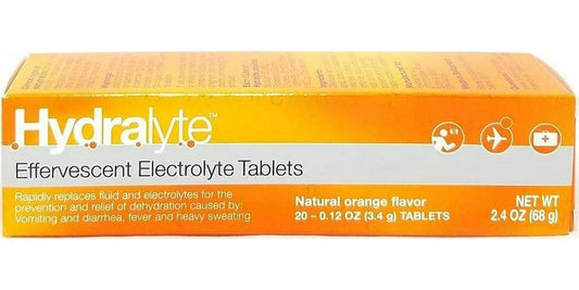 Hydralyte Electrolyte Orange Effervescent Tablets 20 Count (4 Pack)
