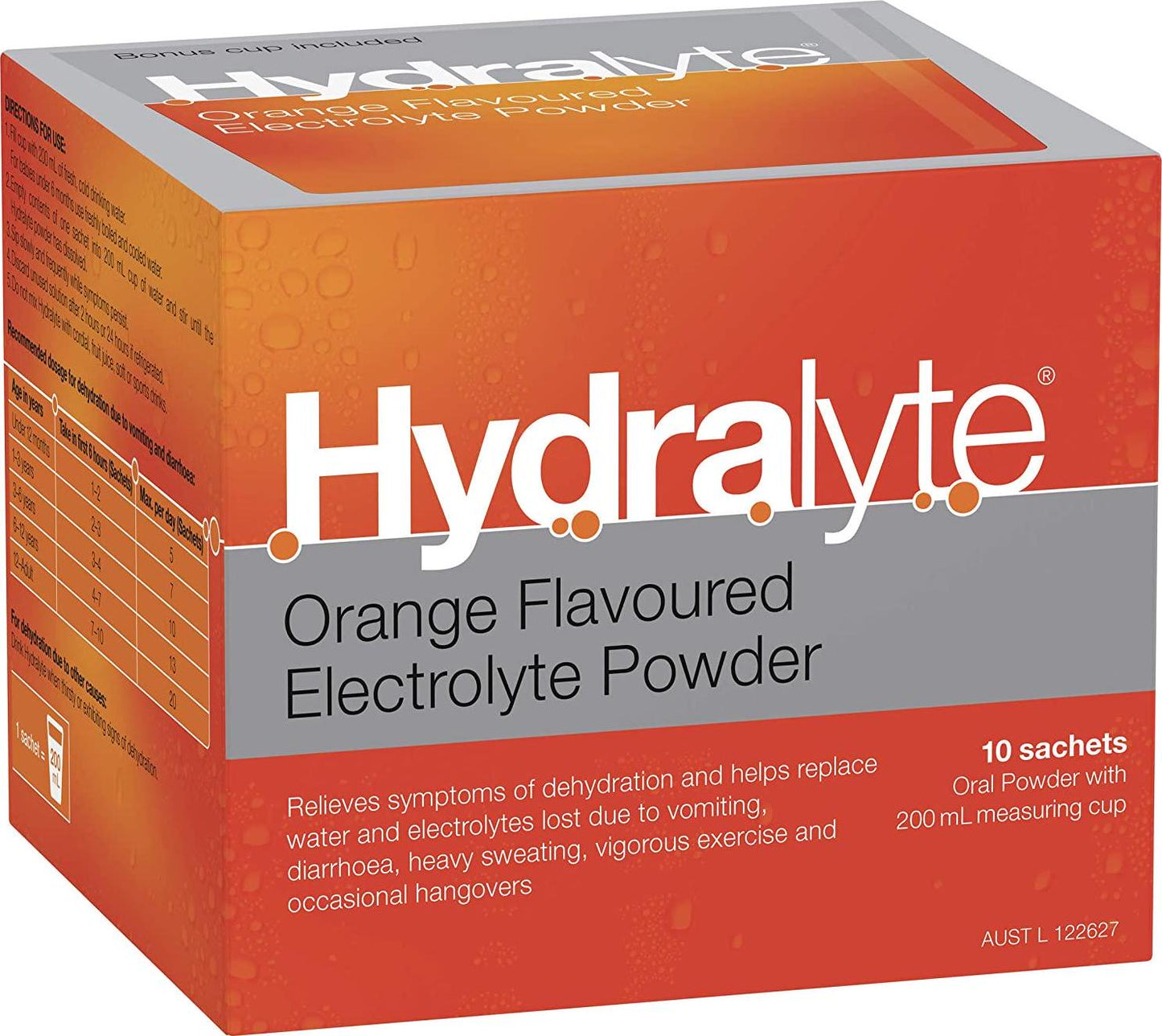Hydralyte Electrolyte Powder Orange, 10 Sachets 10 Sachets, Orange 49 grams